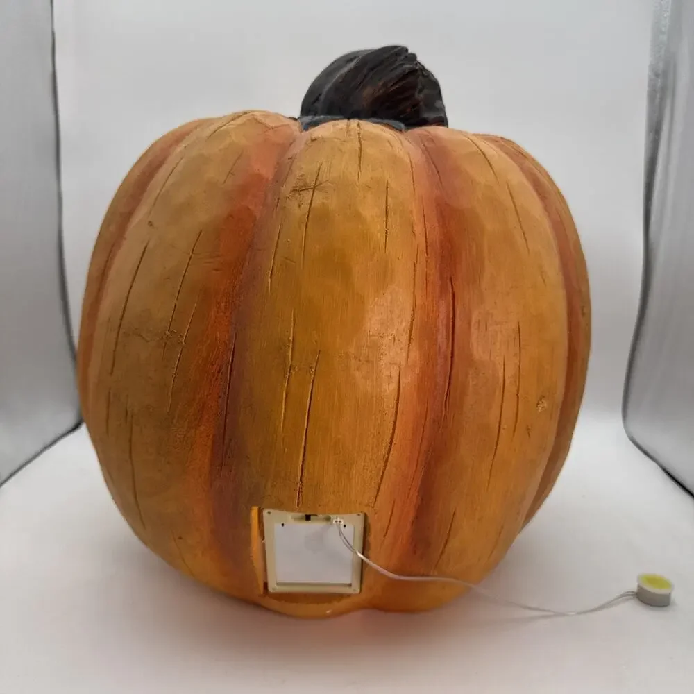 15” Lighted Color Changing Led Eyes Jack-O’-Lantern Old Time Pottery In Orig Box